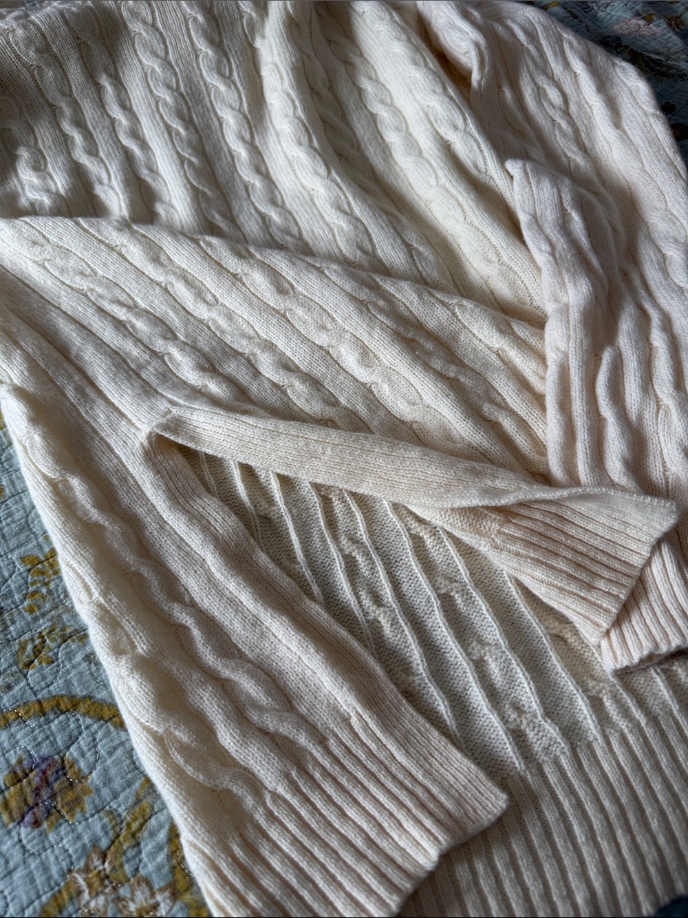 Ralph Lauren Cream Ribbed Cable Sweater - Picture 5 of 7